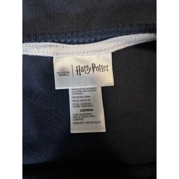 Harry Potter Dark Navy Long Sleeve Sleepwear Top size XL 16-18 #1110 - Picture 3 of 5